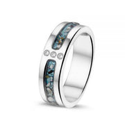 silver ring with cremation ash3 gem ring with cremation ash